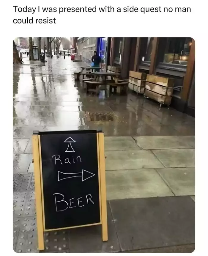 Diese Entscheidung sollte nicht schwer sein regen bier