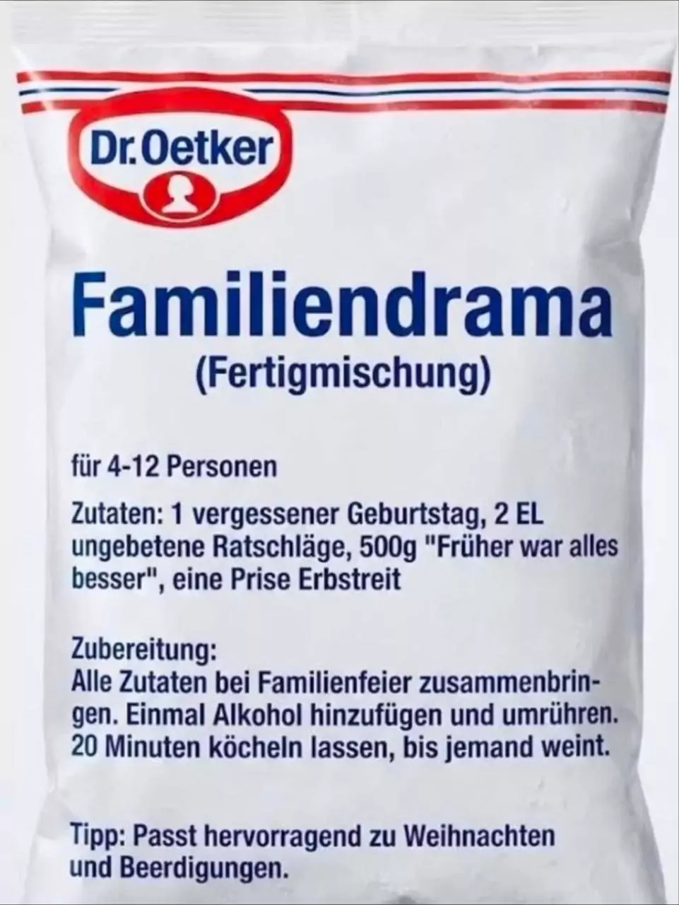 Dr. Oetker Familiendrama Fertigbackmischung familien backmischung