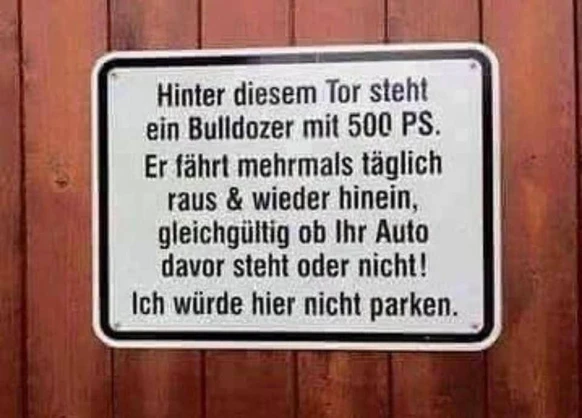 Warnung an die ganzen Falschparker warnung falschparker