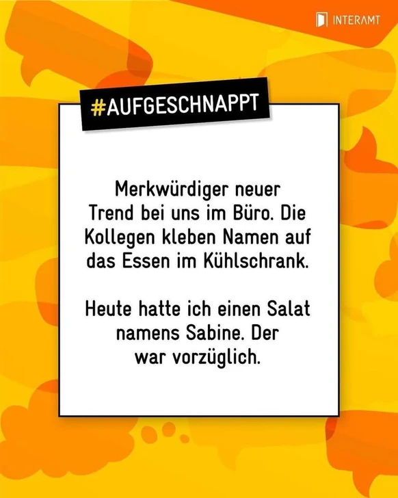 Wenn das Essen nun einen Namen bekommt essen name