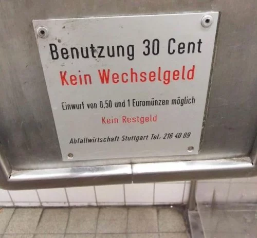 kein wechselgeld